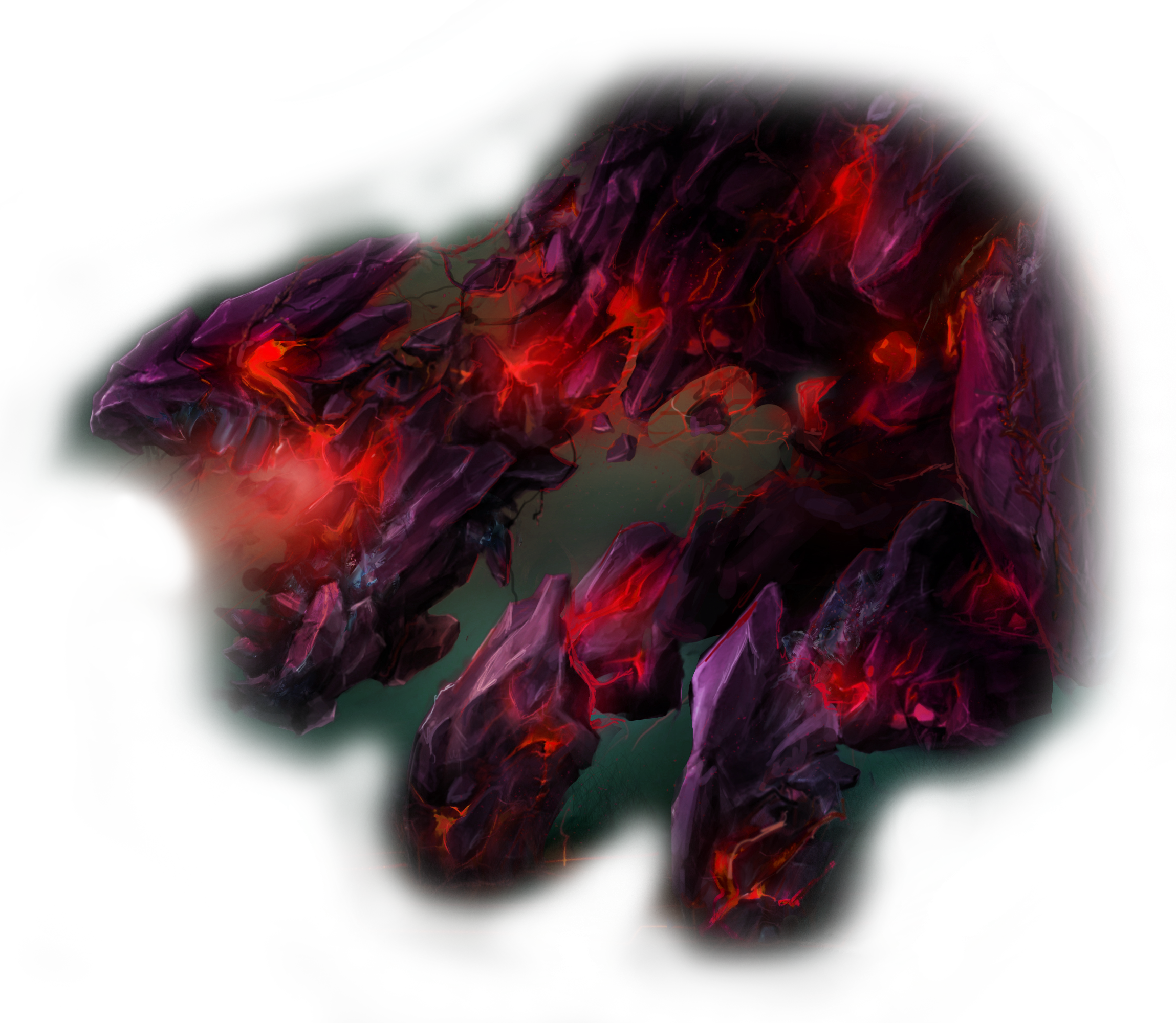 A rocky Earth Elemental, lunging forward.